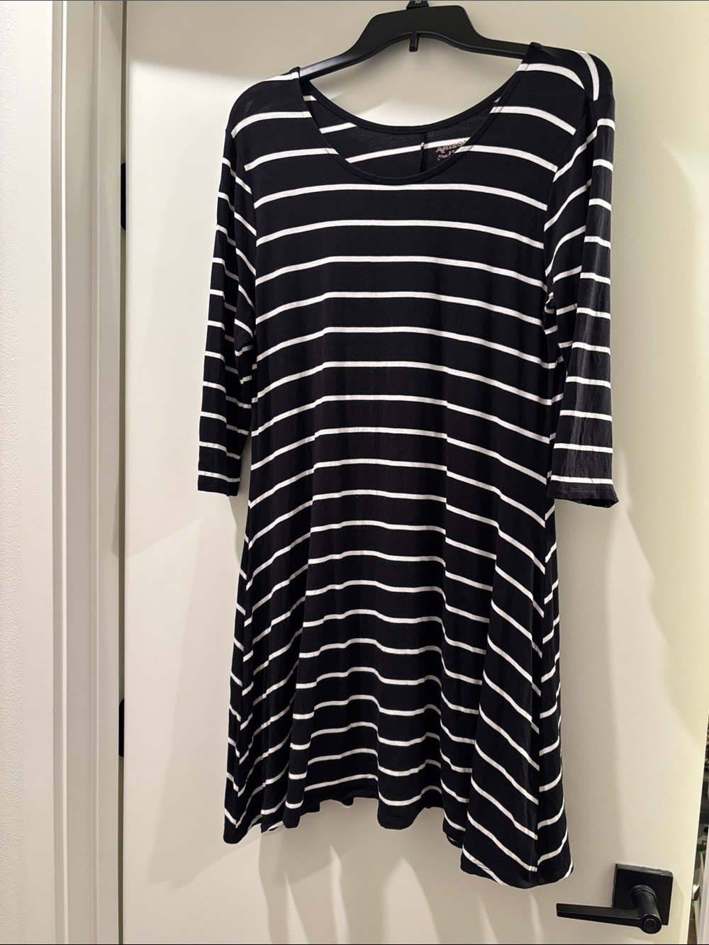 Arizona Jean Company Black and White Striped Swing Dress